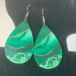 Elegant Green Teardrop Earrings